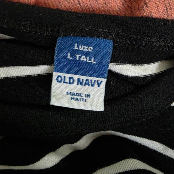 Old Navy Luxe Large Black White Stripe Tunic Tee Women’s L Tall - Picture 5 of 6